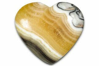 Polished Zebra Calcite Heart - Mexico #342077