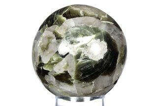 Polished Albite With Green Mica Sphere #342140