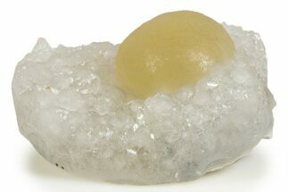 Botryoidal Yellow Fluorite on Quartz - India #342391