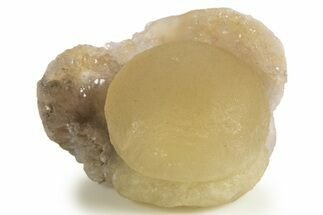 Botryoidal Yellow Fluorite on Quartz - India #342403