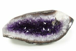 Brilliant Deep-Purple Amethyst Geode with Calcite - Uruguay #342731