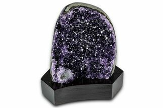 Deep Purple Amethyst Geode With Wood Base - Uruguay #342794