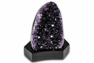 Deep Purple Amethyst Geode With Wood Base - Uruguay #342795