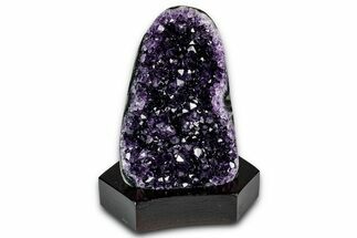 Deep Purple Amethyst Geode With Wood Base - Uruguay #342805
