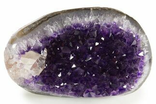 Sparkly Deep-Purple Amethyst Geode with Calcite - Uruguay #342726