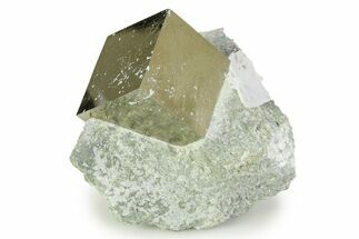 Large, Natural Pyrite Cube In Rock - Navajun, Spain #343203