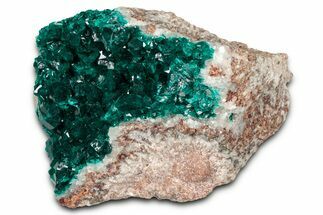 Emerald-Green Dioptase Crystals On Quartz - Congo #343365