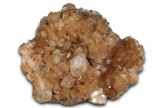 Gemmy Calcite Crystals on Peach Stilbite - India - India #342976