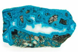 Polished Chrysocolla With Quartz Pocket - Bagdad Mine, Arizona #337001