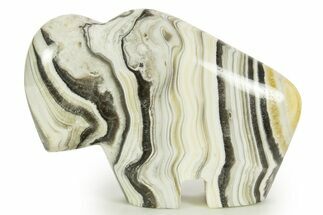 Polished Zebra Calcite Bison - Mexico #344826