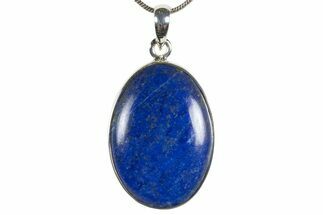 Polished Lapis Lazuli Pendant (Necklace) - Sterling Silver #345219