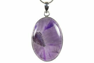 Polished Amethyst Pendant (Necklace) - Sterling Silver #345245