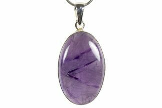 Polished Amethyst Pendant (Necklace) - Sterling Silver #345249