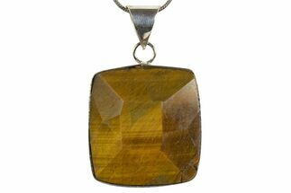 Faceted Tiger's Eye Pendant (Necklace) #345336