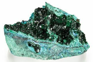 Shimmering Malachite Crystals On Plancheite - Congo #346103
