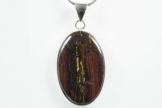 Beautiful Tiger Iron Pendant - Billion Years Old #346223
