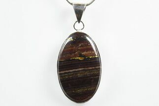 Beautiful Tiger Iron Pendant - Billion Years Old #346224