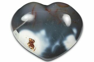 Wide Orca Agate Heart - Madagascar #344036
