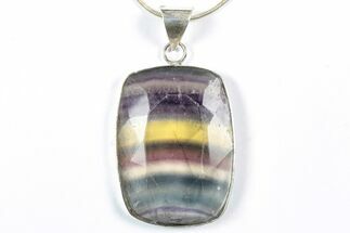 Banded Fluorite Pendant (Necklace) - Faceted #346516