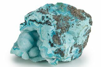 Stunning Druzy Quartz on Chrysocolla - DR Congo #347419
