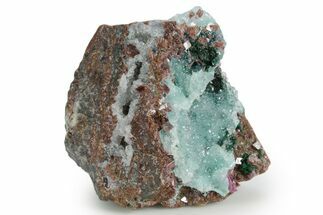 Sparkling Quartz on Chrysocolla & Cobaltoan Dolomite - DR Congo #347455