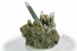 Chlorite Included Quartz Crystal Cluster - Peru #347796