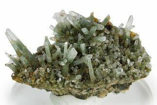 Chlorite Included Quartz Crystal Cluster - Peru #347809