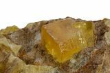 5.3" Yellow Cubic Fluorite Crystal Cluster on Matrix - Morocco (#347790 ...