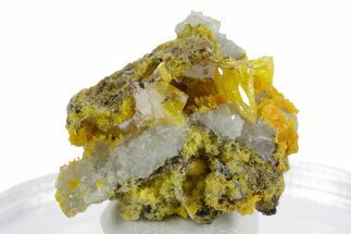 Yellow-Orange Wulfenite Crystals with Quartz - Mexico #347990