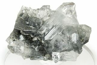Colorless Apophyllite Crystal Cluster on Chalcedony - India #348364