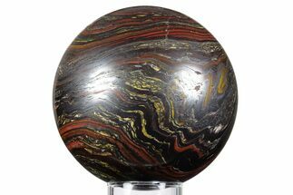 Polished Tiger Iron Stromatolite Sphere - Billion Years #348918