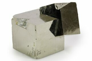 Shiny, Natural Pyrite Cube Cluster - Navajun, Spain #347316