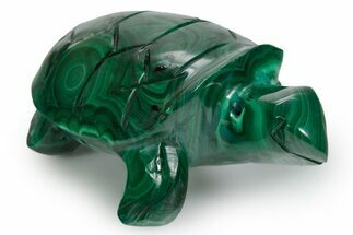 Flowery Malachite Turtle Carving - DR Congo #349299