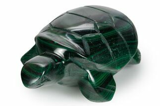 Flowery Malachite Turtle Carving - DR Congo #349319