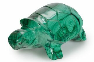 Flowery Malachite Turtle Carving - DR Congo #349335