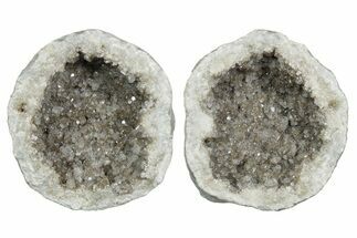 Keokuk Geode with Calcite Crystals (Pair) - Missouri #349528