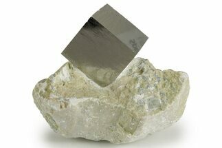 Natural Pyrite Cube In Rock - Navajun, Spain #337868