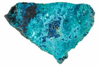 Vibrant Chrysocolla and Shattuckite Slab - Mexico #348733