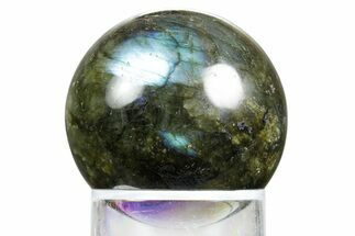 Flashy, Polished Labradorite Sphere - Great Color Play #350029