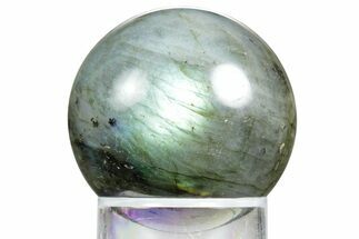 Flashy, Polished Labradorite Sphere - Great Color Play #350032