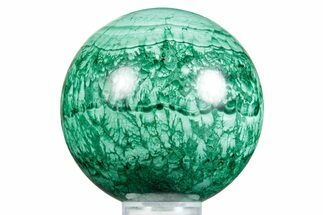 Flowery Polished Malachite Sphere - DR Congo #348894