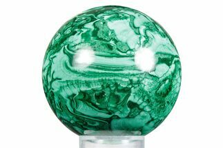 Flowery Polished Malachite Sphere - DR Congo #348898