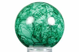 Flowery Polished Malachite Sphere - DR Congo #348900