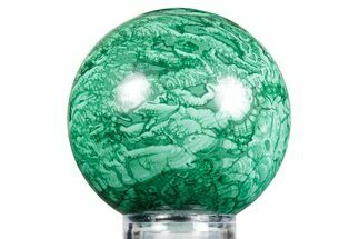 Flowery Polished Malachite Sphere - DR Congo #348902