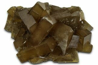 Golden Barite Crystals On Fluorite - Xiefang Mine, China #350742