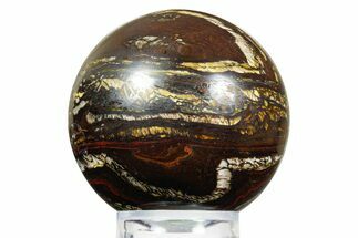 Polished Tiger Iron Stromatolite Sphere - Billion Years #352230