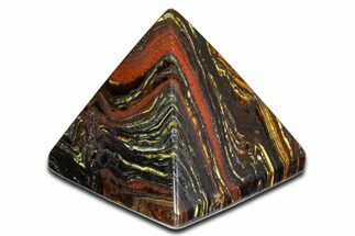Polished Tiger Iron Stromatolite Pyramid - Billion Years #352238