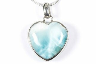 Stunning Larimar Heart Pendant (Necklace) - Sterling Silver #352170