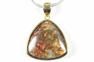 Brilliant Ammolite Pendant (Necklace) - Alberta, Canada #352206