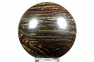 Polished Tiger Iron Stromatolite Sphere - Billion Years #351786